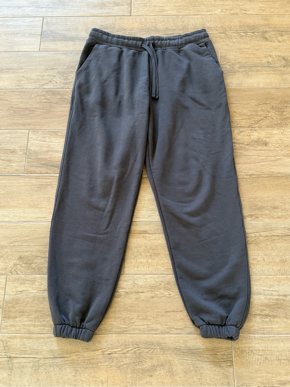 Zara Charcoal Drawstring Jogger Sweatpants with Cuffs
